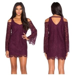 Chaser All Lace Cold Shoulder Cutout Dress